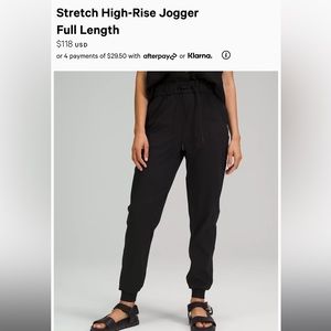 lulu lemon stretch high-rise jogger